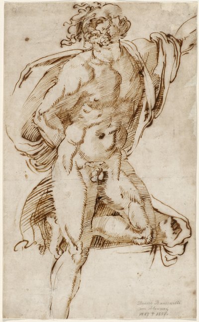 Male Nude Who Leans on One Knee in a Contrapposto Pose by Baccio Bandinelli